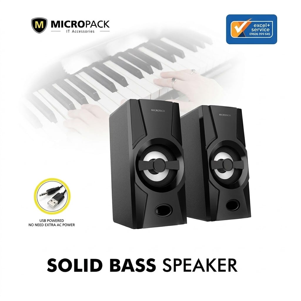 Micropack Solid Bass 2.0 Multimedia Desktop Speaker – USB Powered 2