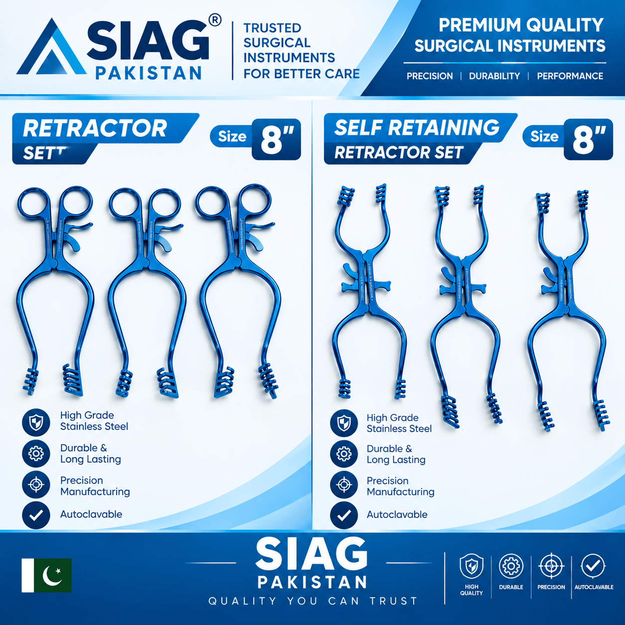 Mastoid Retrector 8"