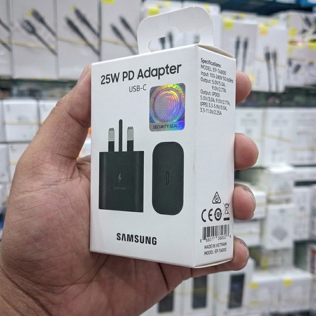 Samsung 25W PD Adapter (USB-C) - Super Fast Wall Charger (3-Pin) 3