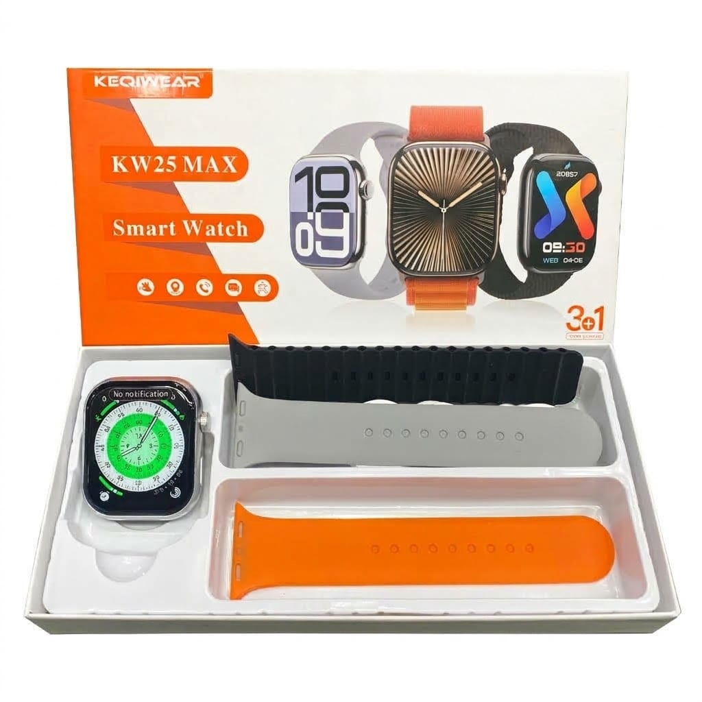 Original- Keqiwear KW25 Max Smart Watch – 3+1 Straps Combo 2