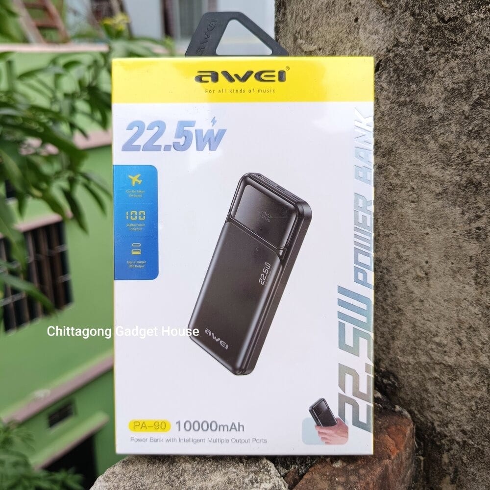 Original- Awei PA-90 22.5W Fast Charging Power Bank – 10000mAh 2