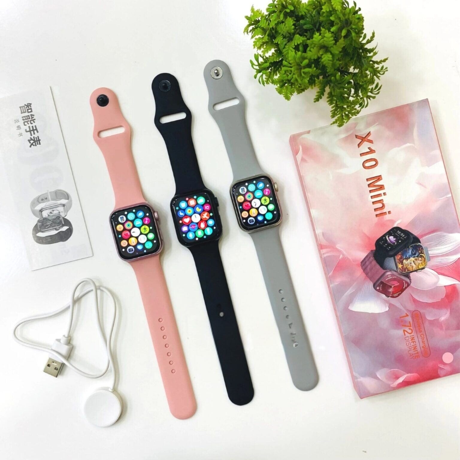 LAXASFIT X10 Mini Smart Watch – 1.72" Infinite Display & Wireless Charging 3