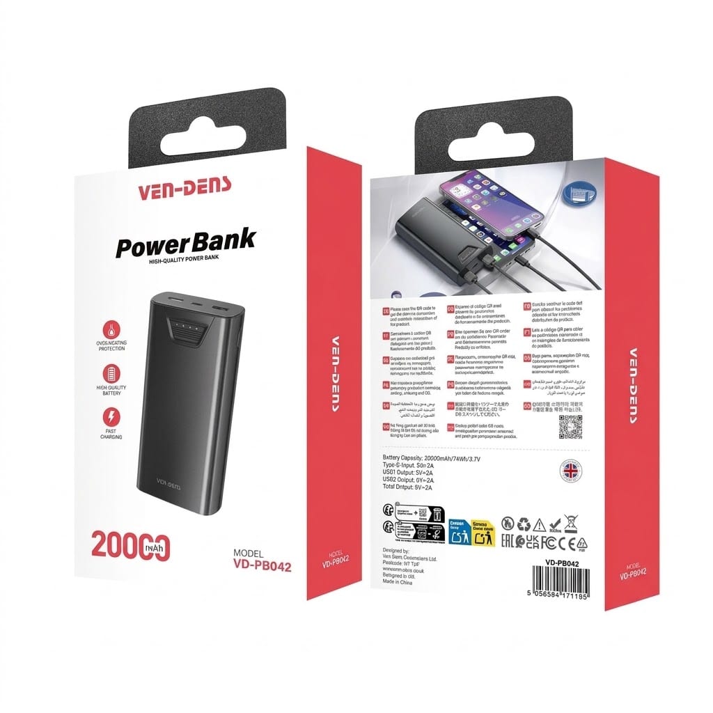 VEN-DENS 20000mAh Fast Charging Power Bank (Model: VD-PB042) 3