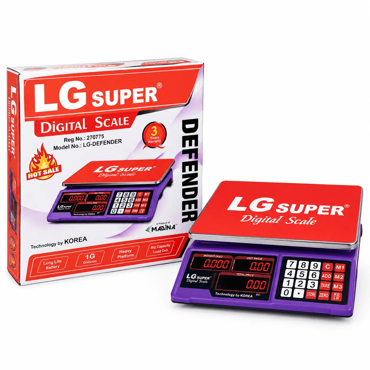 LG Super Digital Scale LG-DEFENDER – 40KG / 1G