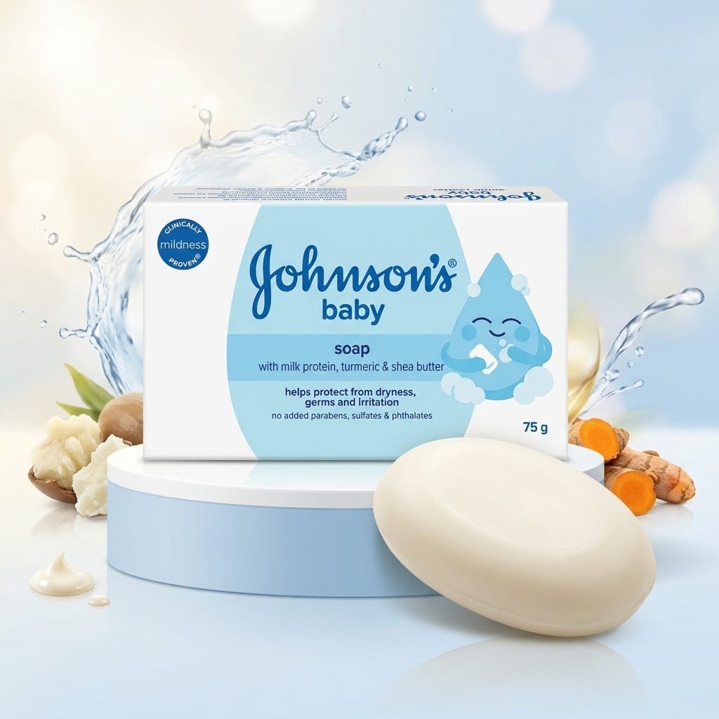 Johnson's Baby Soap with Milk Protein, Turmeric & Shea Butter (75g)